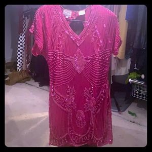 100% silk sequence/beaded vintage dress